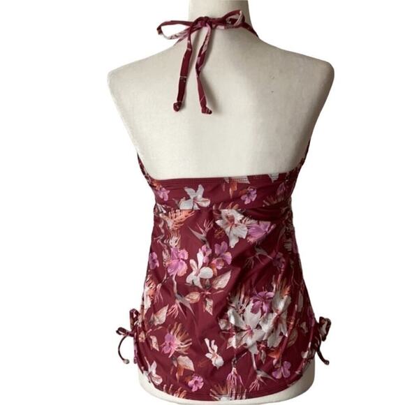 Athena Women’s Swimwear Floral Print Halter Tankini Top Size 12 - Picture 4 of 6